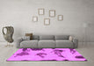 Machine Washable Abstract Purple Modern Area Rugs in a Living Room, wshabs990pur