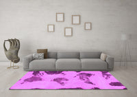 Machine Washable Abstract Purple Modern Rug, wshabs990pur