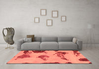 Machine Washable Abstract Orange Modern Rug, wshabs990org