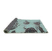 Sideview of Abstract Turquoise Modern Rug, abs990turq