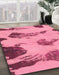 Abstract Hot Pink Modern Rug in Family Room, abs990