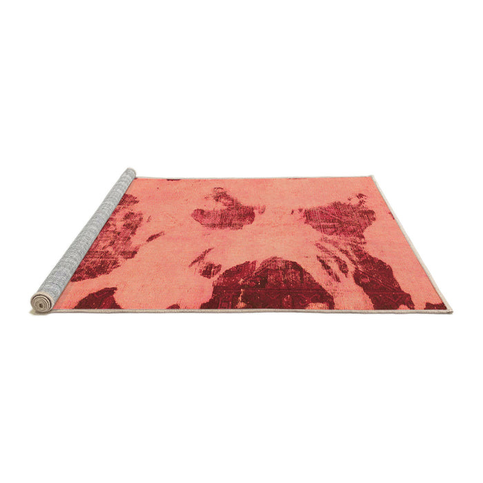 Sideview of Machine Washable Abstract Orange Modern Area Rugs, wshabs990org