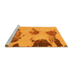 Sideview of Machine Washable Abstract Yellow Modern Rug, wshabs990yw