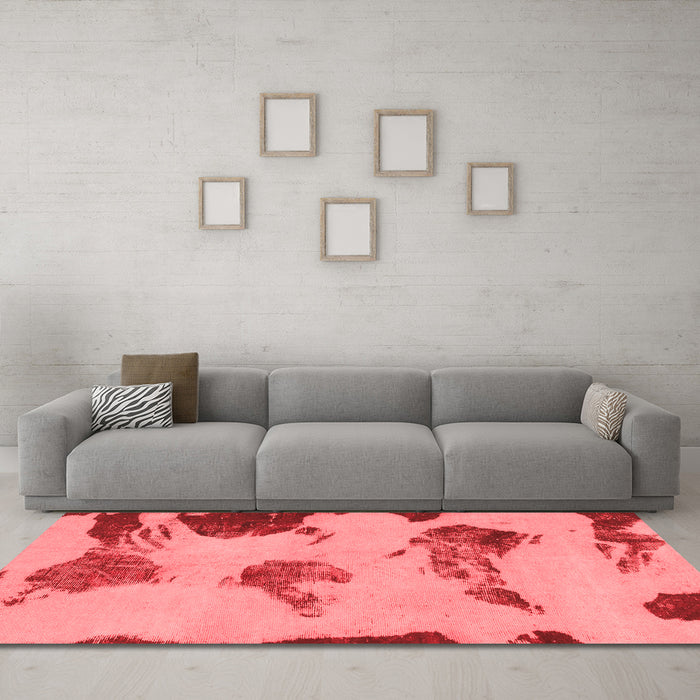 Modern Red Washable Rugs