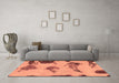 Machine Washable Abstract Brown Modern Rug in a Living Room,, wshabs990brn