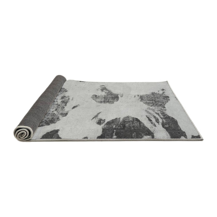 Sideview of Abstract Gray Modern Rug, abs990gry