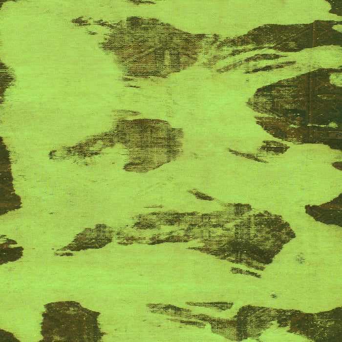 Square Machine Washable Abstract Green Modern Area Rugs, wshabs990grn