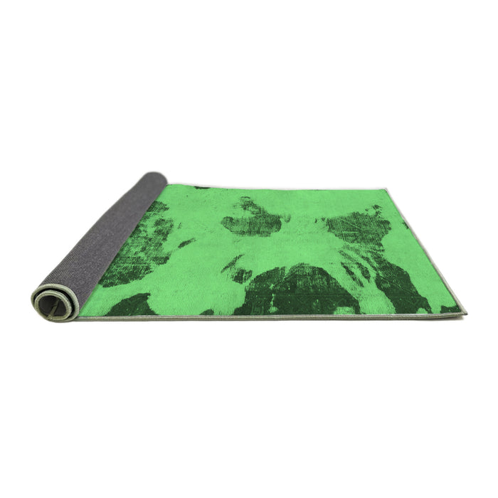 Sideview of Abstract Emerald Green Modern Rug, abs990emgrn
