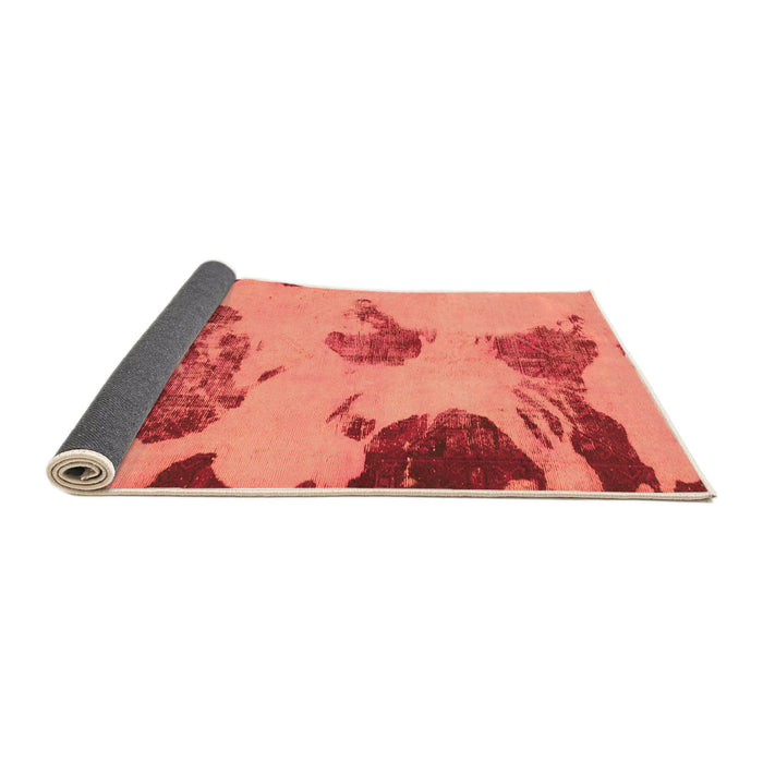 Sideview of Abstract Orange Modern Rug, abs990org