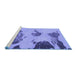 Sideview of Machine Washable Abstract Blue Modern Rug, wshabs990blu