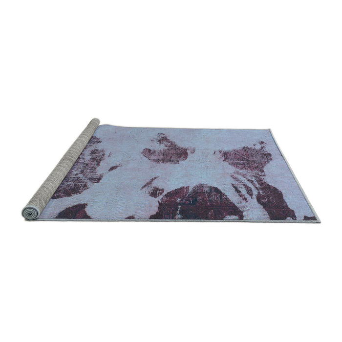 Sideview of Machine Washable Abstract Light Blue Modern Rug, wshabs990lblu