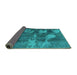 Sideview of Abstract Turquoise Modern Rug, abs991turq