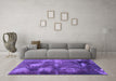 Machine Washable Abstract Purple Modern Area Rugs in a Living Room, wshabs991pur