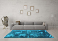 Machine Washable Abstract Light Blue Modern Rug, wshabs991lblu