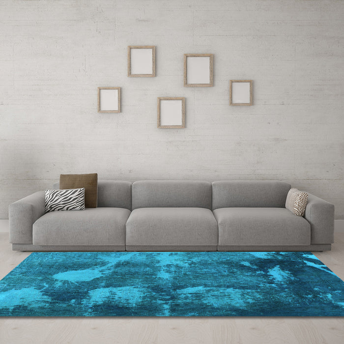 Machine Washable Abstract Light Blue Modern Rug in a Living Room, wshabs991lblu