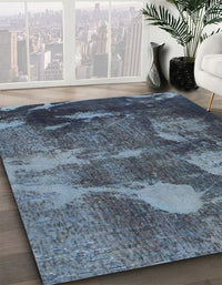 Abstract Cadet Blue Green Modern Rug, abs991