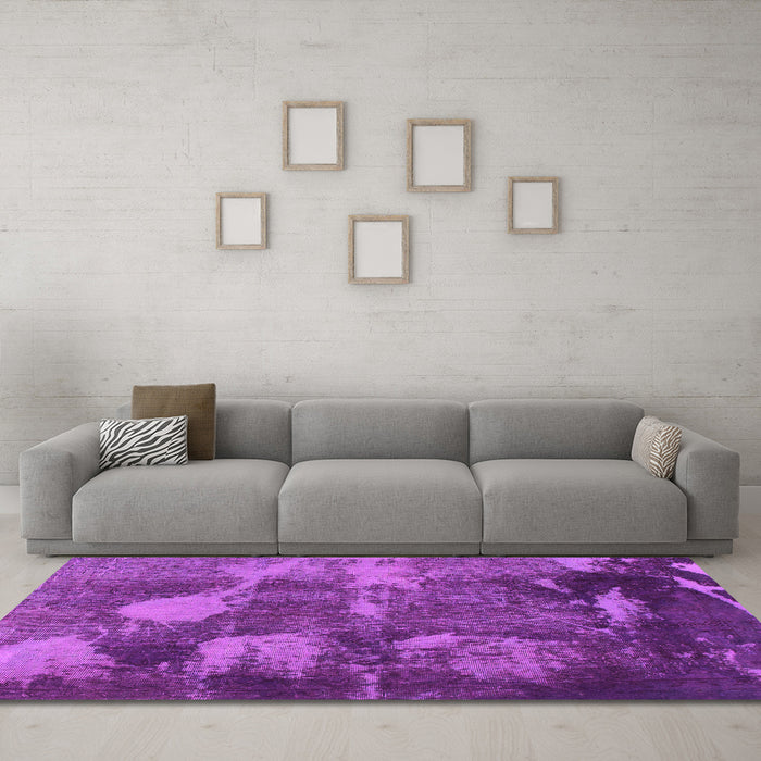 Machine Washable Abstract Pink Modern Rug in a Living Room, wshabs991pnk