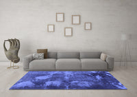 Machine Washable Abstract Blue Modern Rug, wshabs991blu