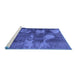 Sideview of Machine Washable Abstract Blue Modern Rug, wshabs991blu