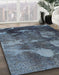 Machine Washable Abstract Cadet Blue Green Rug in a Family Room, wshabs991