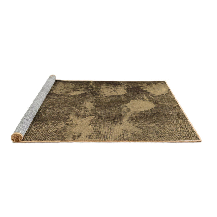 Sideview of Machine Washable Abstract Brown Modern Rug, wshabs991brn