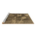 Sideview of Machine Washable Abstract Brown Modern Rug, wshabs991brn