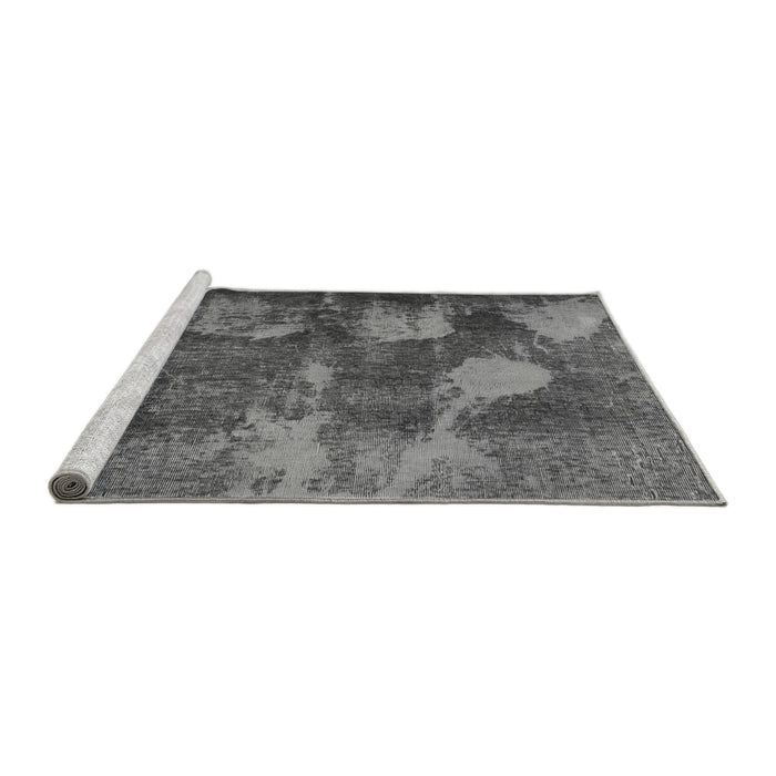 Sideview of Machine Washable Abstract Gray Modern Rug, wshabs991gry
