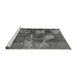 Sideview of Machine Washable Abstract Gray Modern Rug, wshabs991gry