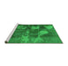 Sideview of Machine Washable Abstract Green Modern Area Rugs, wshabs991grn