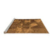 Sideview of Machine Washable Abstract Orange Modern Area Rugs, wshabs991org