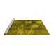 Sideview of Machine Washable Abstract Yellow Modern Rug, wshabs991yw