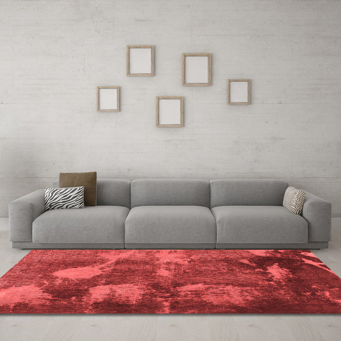 Modern Red Washable Rugs