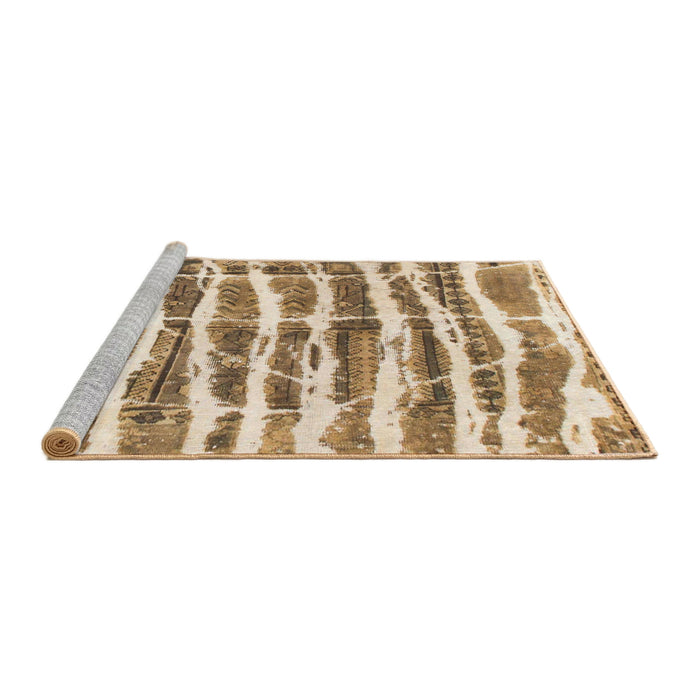 Sideview of Machine Washable Abstract Light Brown Rug, wshabs992