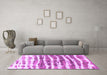 Machine Washable Abstract Purple Modern Area Rugs in a Living Room, wshabs992pur