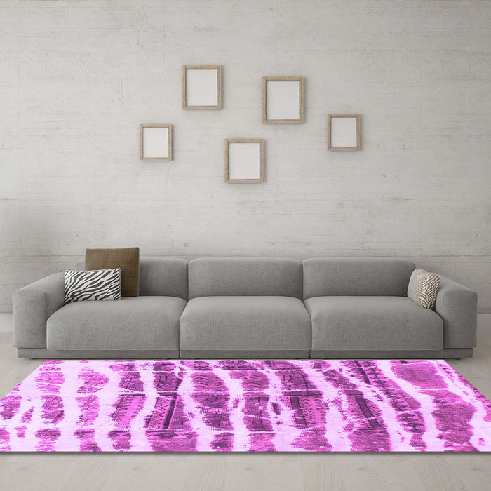 Machine Washable Abstract Purple Modern Area Rugs in a Living Room, wshabs992pur