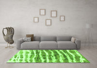 Machine Washable Abstract Green Modern Rug, wshabs992grn