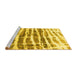 Sideview of Machine Washable Abstract Yellow Modern Rug, wshabs992yw