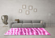 Machine Washable Abstract Pink Modern Rug in a Living Room, wshabs992pnk