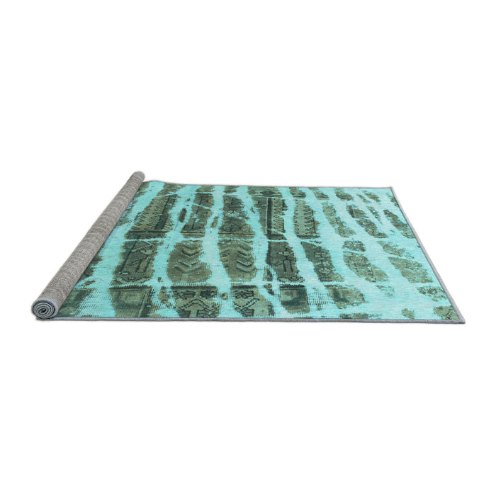 Sideview of Machine Washable Abstract Light Blue Modern Rug, wshabs992lblu