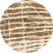 Round Abstract Light Brown Modern Rug, abs992