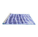 Sideview of Machine Washable Abstract Blue Modern Rug, wshabs992blu