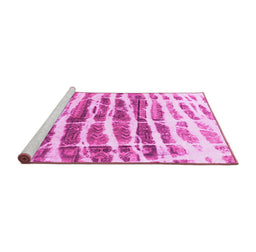 Sideview of Machine Washable Abstract Pink Modern Rug, wshabs992pnk