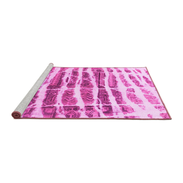 Sideview of Machine Washable Abstract Pink Modern Rug, wshabs992pnk