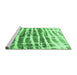 Sideview of Machine Washable Abstract Emerald Green Modern Area Rugs, wshabs992emgrn