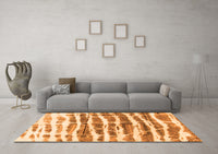 Machine Washable Abstract Orange Modern Rug, wshabs992org