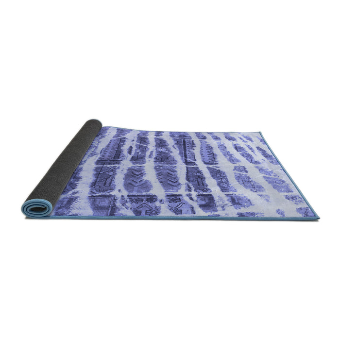 Sideview of Abstract Blue Modern Rug, abs992blu