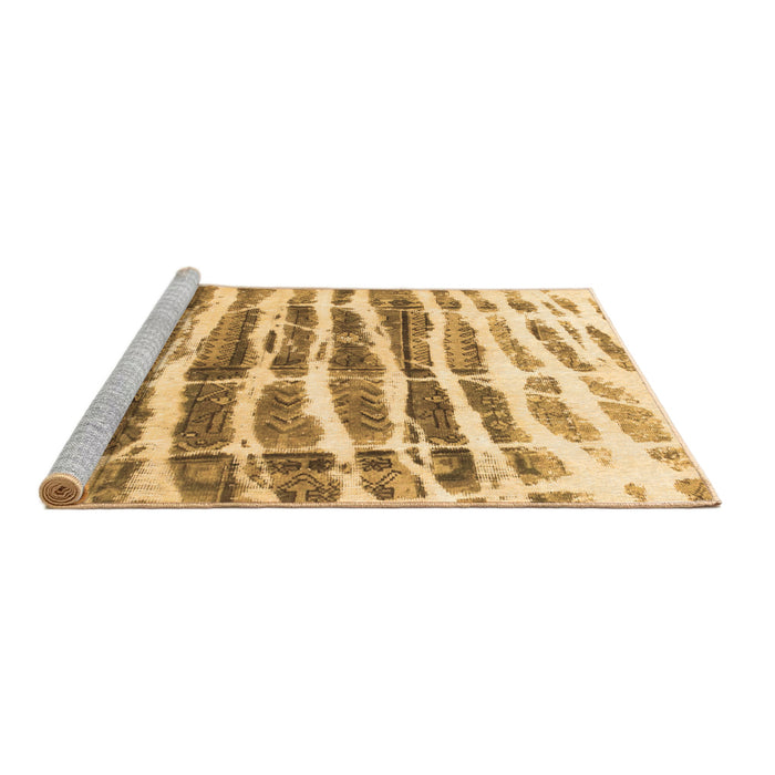 Sideview of Machine Washable Abstract Brown Modern Rug, wshabs992brn