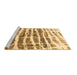 Sideview of Machine Washable Abstract Brown Modern Rug, wshabs992brn