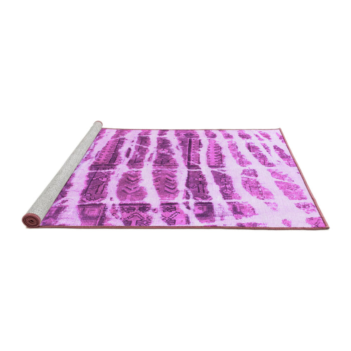 Sideview of Machine Washable Abstract Purple Modern Area Rugs, wshabs992pur