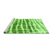 Sideview of Machine Washable Abstract Green Modern Area Rugs, wshabs992grn